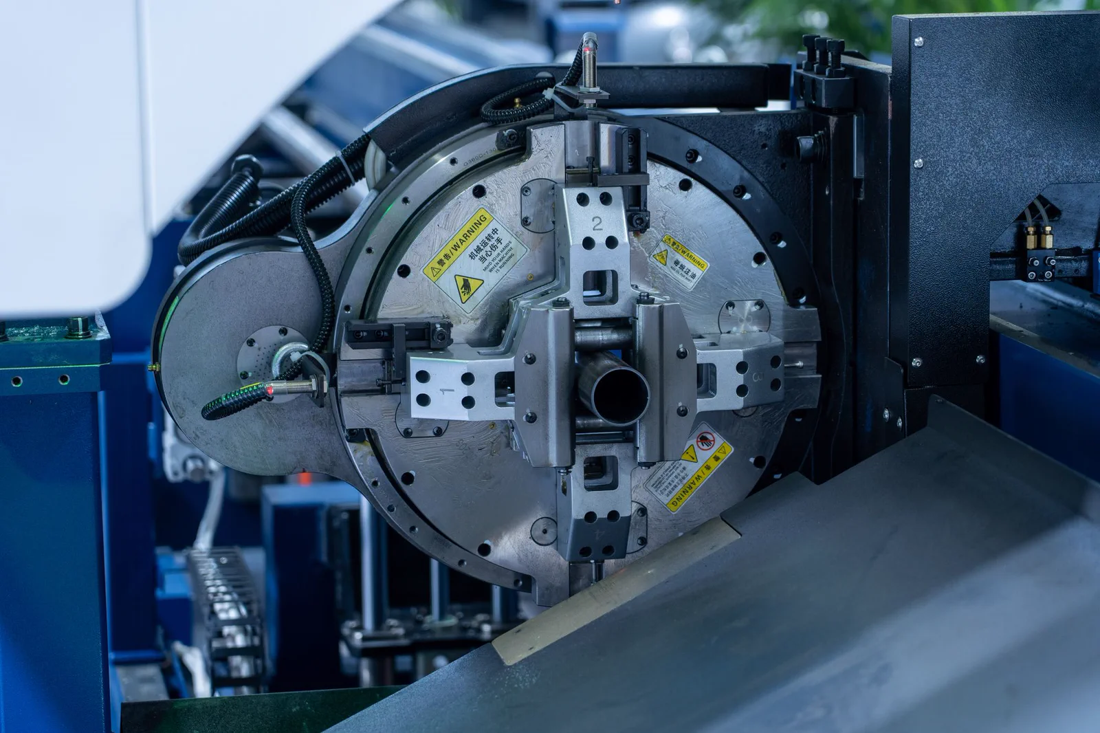 Close-up of industrial manufacturing equipment